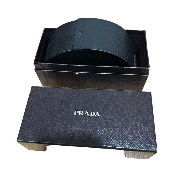 PRADA Oversized Designer Sunglasses Brown Rectangle SPR 19I 2AU-6S1 Tortoise - Picture 7 of 14